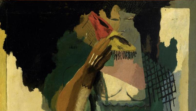 Jean Lurçat (1892-1966), Femme debout avec loup, huile sur toile, 130 x 67,5 cm (détail).... Collection Bélime, réminiscence d’une passion moderne de l’entre-deux-guerres