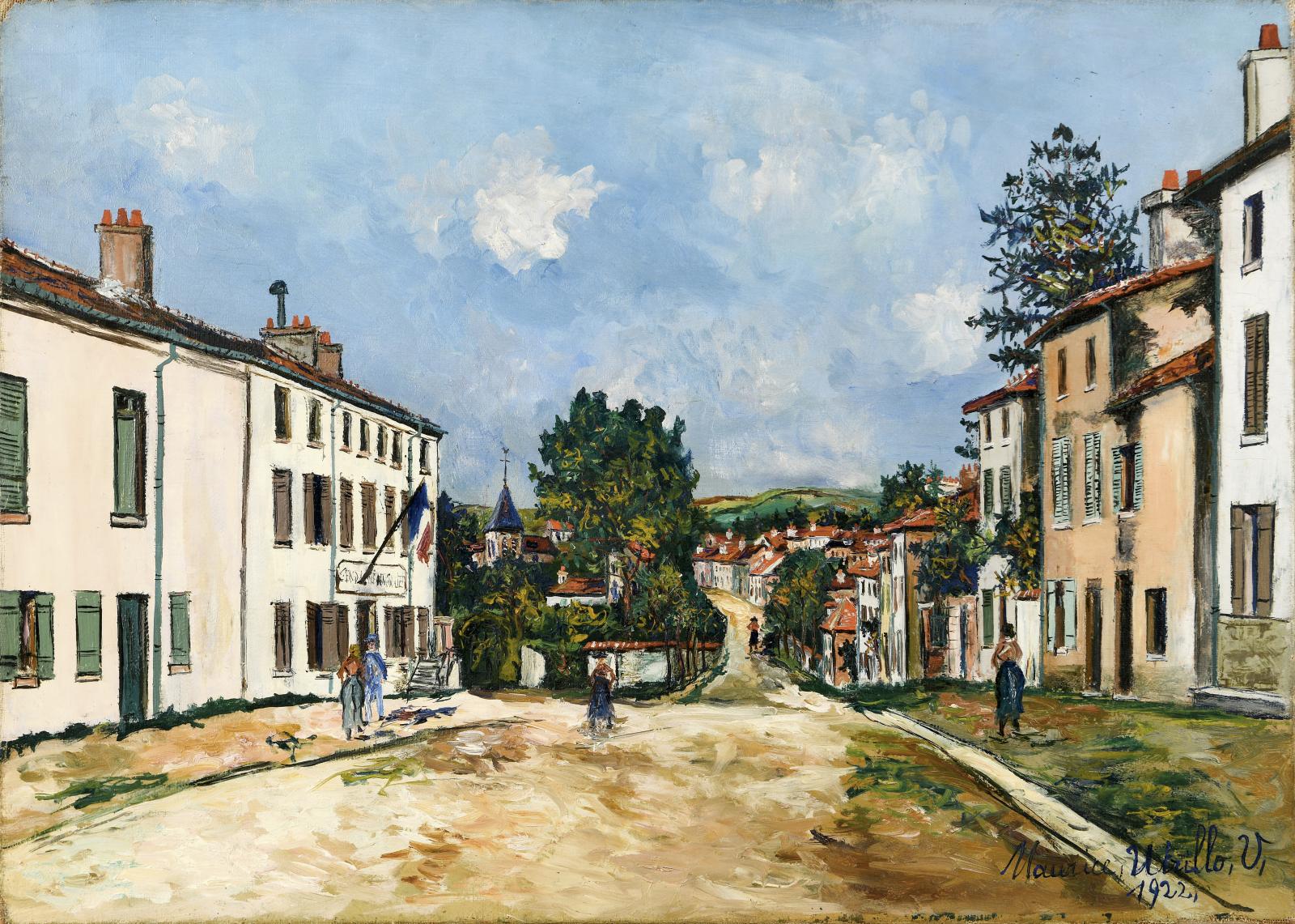Maurice Utrillo (1883-1955), La Gendarmerie à Bessines, 1922, huile sur toile, 33 x 46 cm (détail). Estimation : 20 000/30 000 €