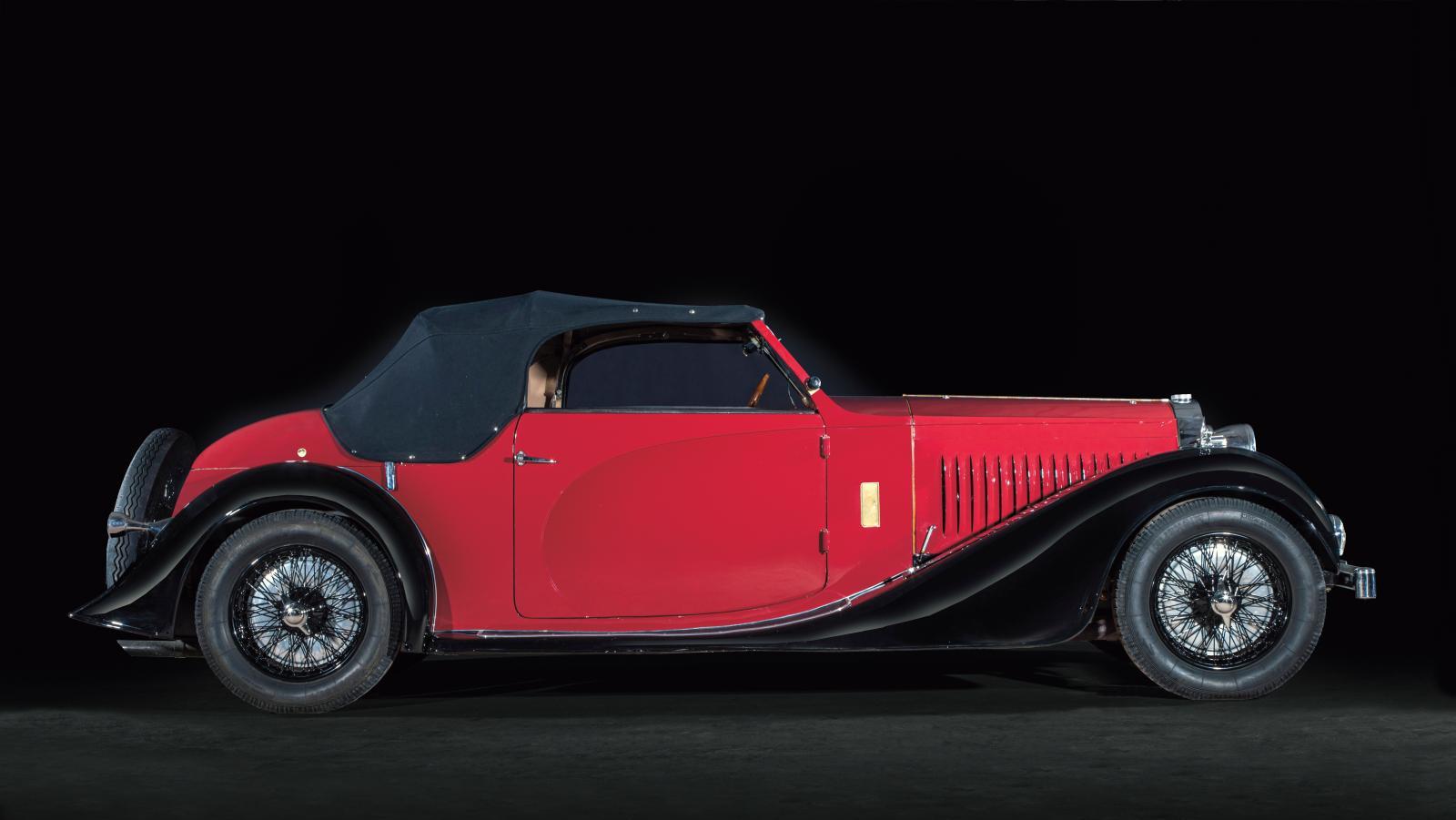 Bugatti 57 Stelvio, 1934, moteur n° 11, cabriolet 4 places.Estimation : 500 000/... Bugatti au sommet avec une Stelvio de 1934