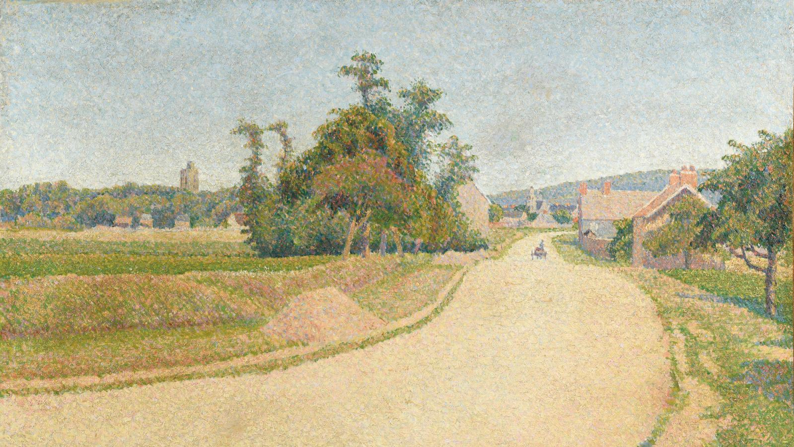 Attribué à Louis Hayet (1864-1940), Entrée de Gisors, route de Rouen, 1888-1890,... Lumière sur Louis Hayet