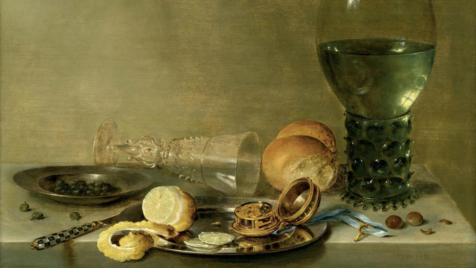 Willem Claesz Heda (1594-1680), Nature morte avec Römer, citron pelé et montre de... Un déjeuner avec Willem Claesz Heda 