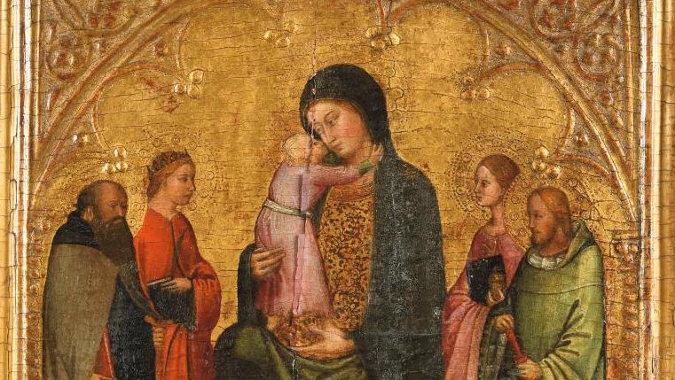 Mariotto di Nardo (actif entre 1394 et 1424), La Vierge et l’Enfant entourés de saint... Une dévotion unique de Mariotto di Nardo
