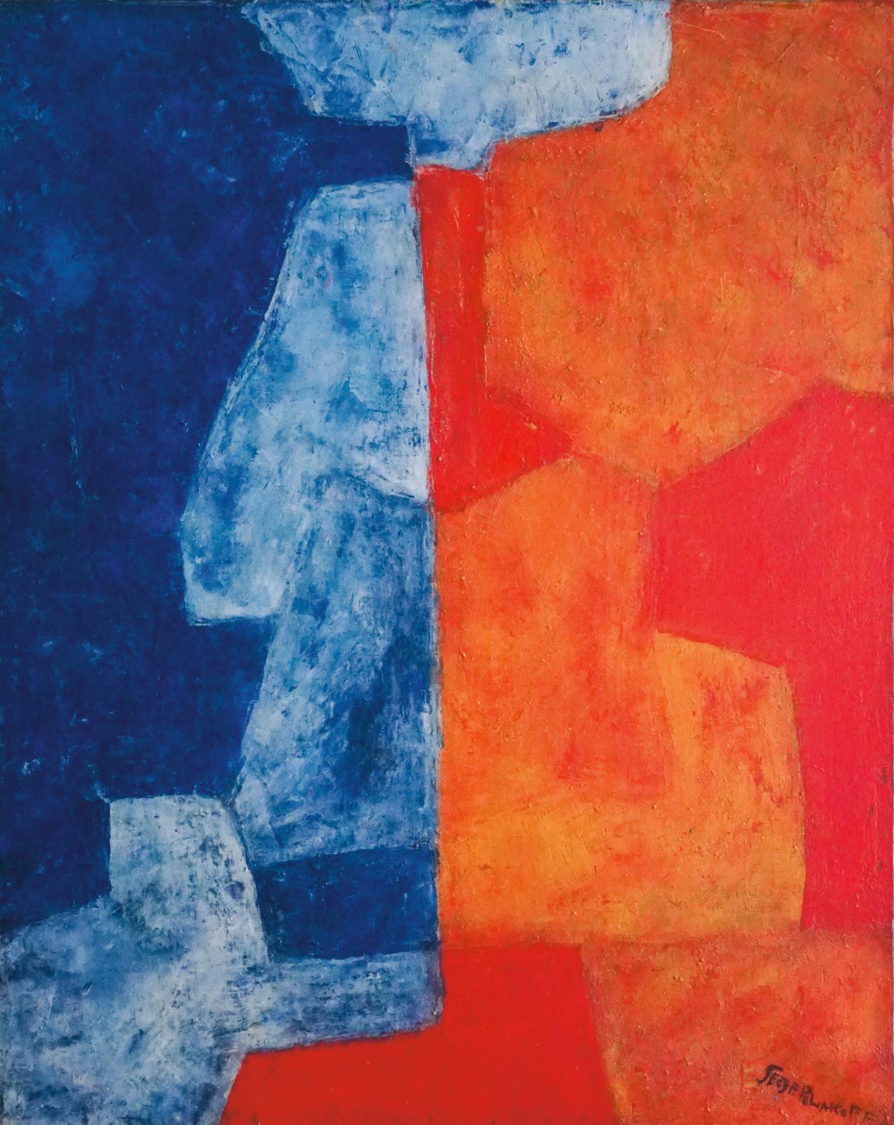Serge Poliakoff en orange et bleu