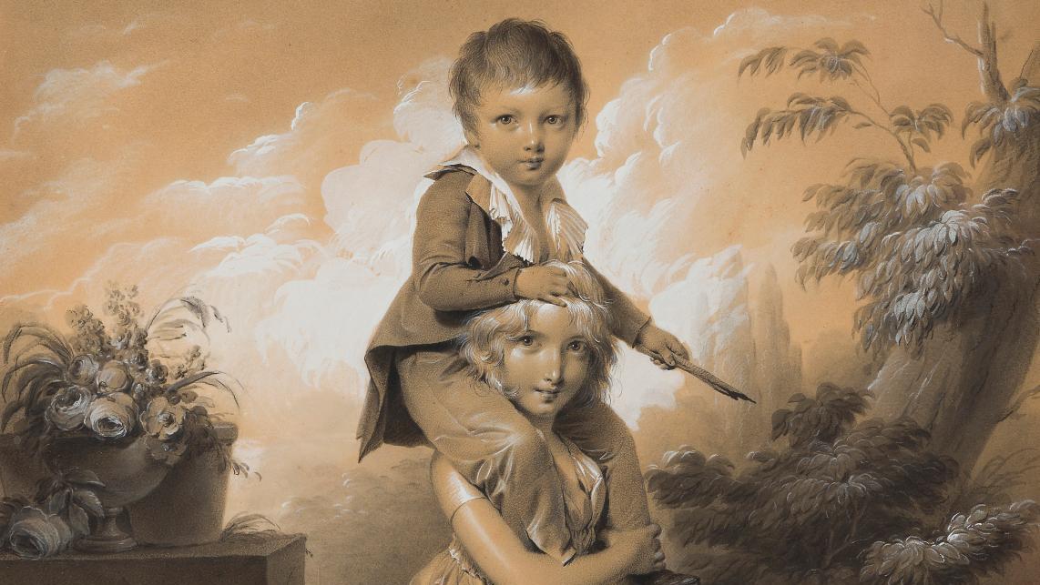 Louis-Léopold Boilly (1761-1845), Jeune fille portant son frère sur ses épaules dans... Talabardon & Gautier, un succès aux enchères ! 