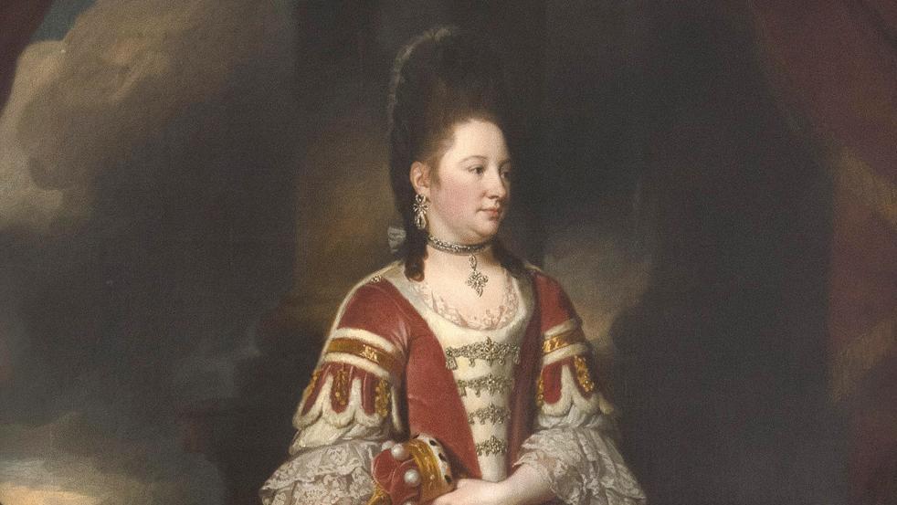 George Romney (1734-1802), Portrait de lady Conquest, baronne Maria Christina Arundell... Lady Conquest, un ambitieux portrait de George Romney