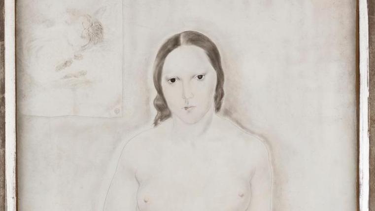 Léonard Tsuguharu Foujita (1886-1968), Nu dans l’atelier, 1925, huile sur toile,... La blancheur de lait d’un nu de Foujita