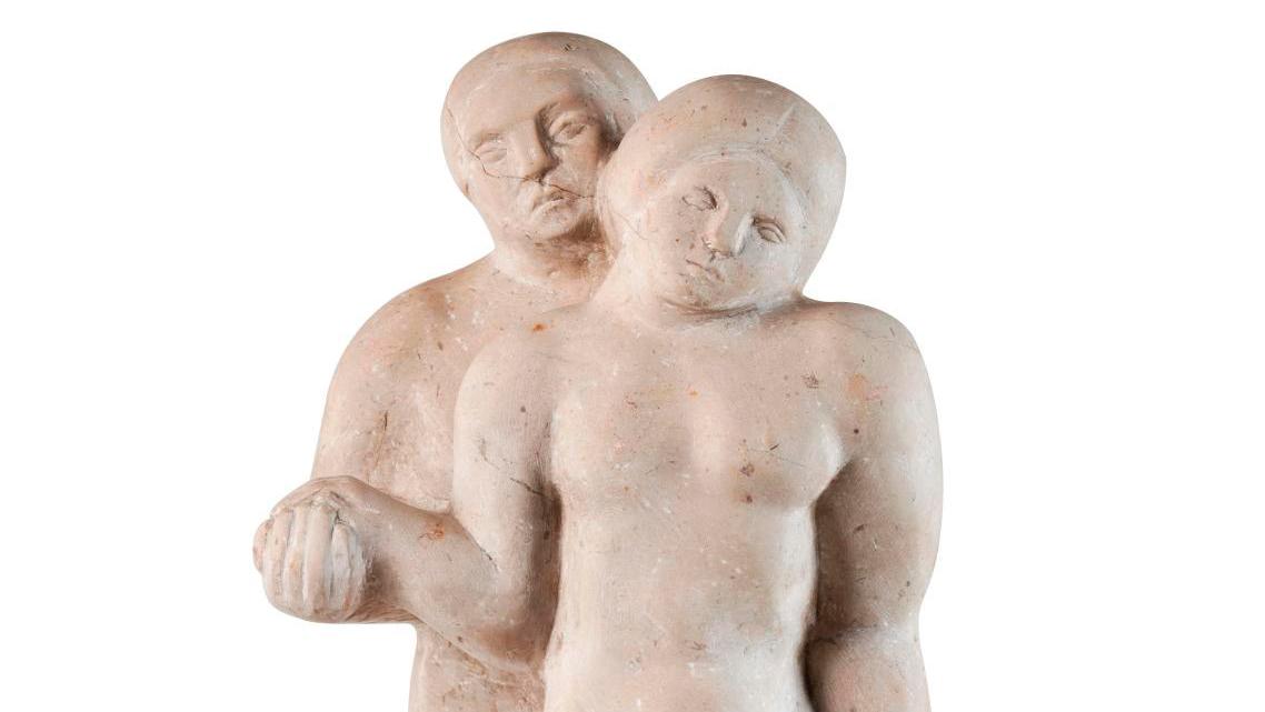 Fano Messan (1902–1998), The Couple, c. 1930, concrete sculpture, finished with a... Fanno Messan, Forgotten Sculptor and Confident Tomboy