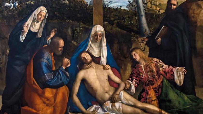 Giovanni Bellini (vers 1435-1516), Lamentation sur le Christ mort avec Joseph d’Arimathie,... Bellini, ou l’invention du paysage
