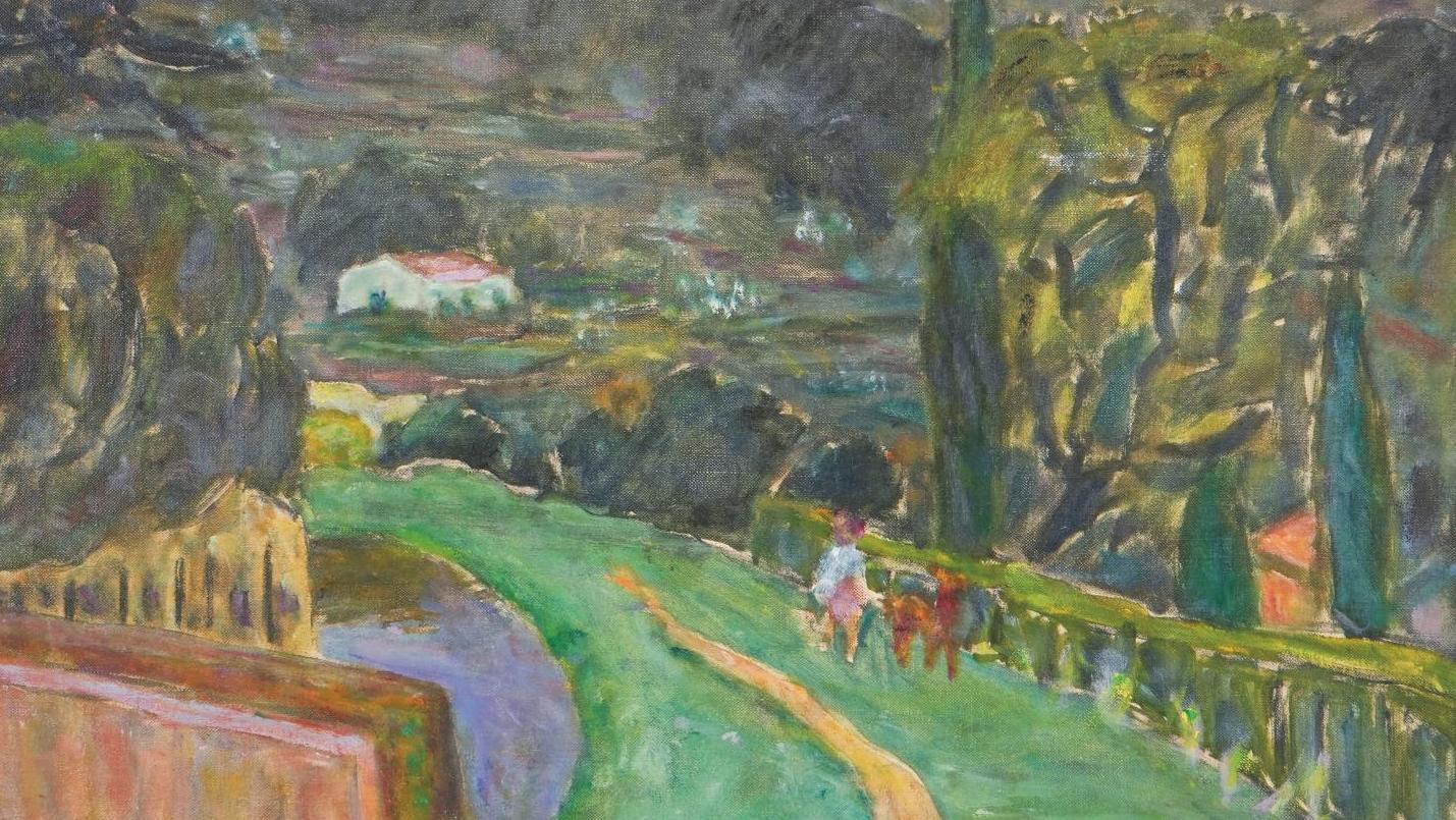 Pierre Bonnard (1867-1947), Le Chemin vert et le canal, vers 1919, huile sur toile... Des visions ensoleillées avec Bonnard, Ziem et Olive