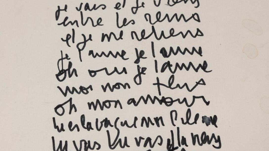 €123,500Serge Gainsbourg (1928-1991), "Je t'aime moi non plus", signed autograph... €8.8 M for Aristophil