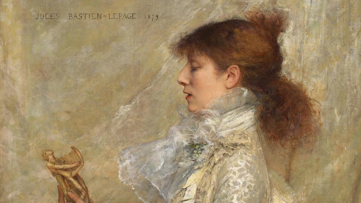 Jules Bastien-Lepage  (1848-1884) Portrait de Sarah Bernhardt, 1879, huile sur toile,... La Divine : Sarah Bernhardt s’expose au Petit Palais