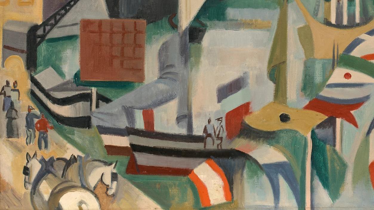 André Lhote, Le Port de Bordeaux en fête, vers 1913, huile sur toile, 65 x 81 cm... L’ambiance des ports sous le pinceau de Lhote