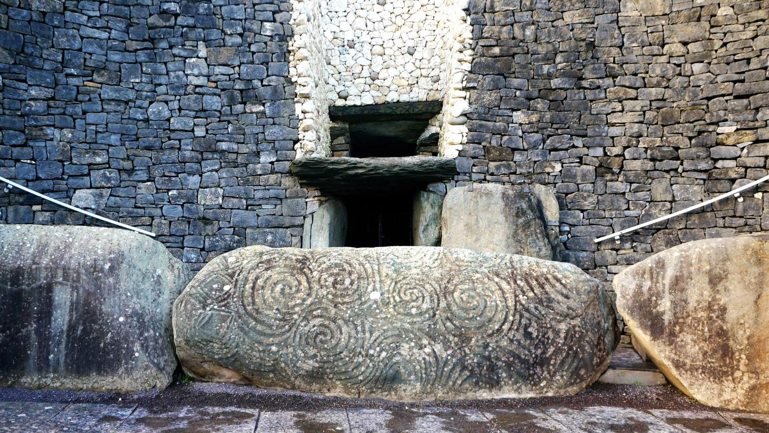 Entrance to the Newgrange passage tomb, with the winter solstice sun window and the... The Megaliths of Newgrange, an Outstanding Site in Ireland