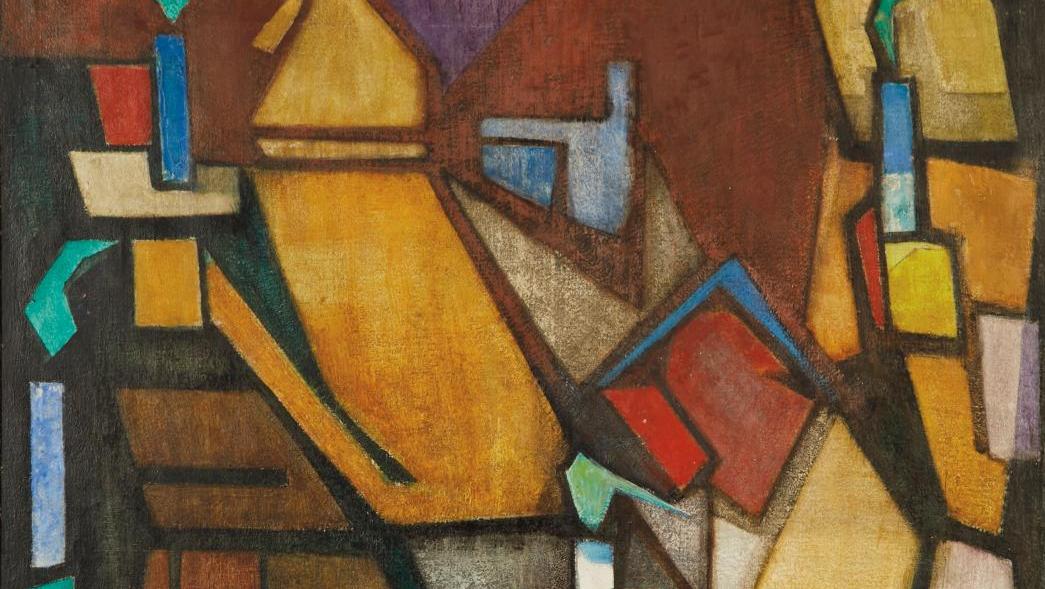 Geza Szobel (1905-1963), Personnages aux bougies, 1954, huile sur toile signée et... Geza Szobel, entre austérité et émotion