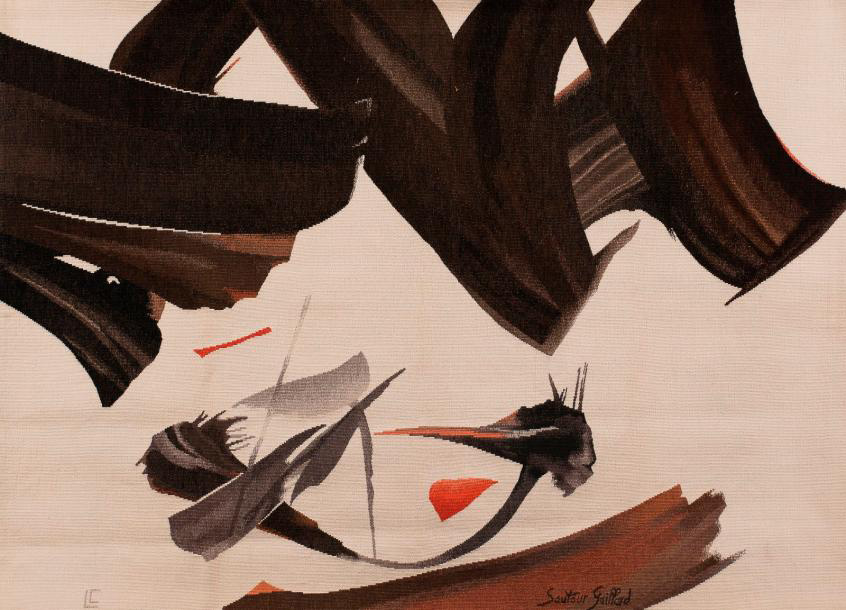 7 380 €. Jean-René Sautour-Gaillard (1946-2016), Prélude pour un oiseau-lyre, tapisserie d’Aubusson, tissée par l’atelier Camille Legoueix, 2/3, 130 x