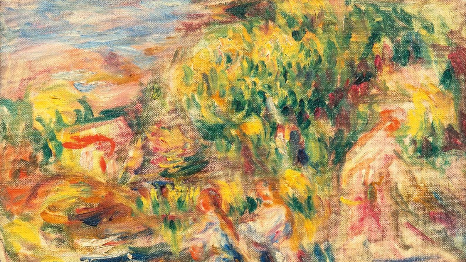 Pierre Auguste Renoir (1841-1919), Laveuse, vers 1916, huile sur toile, 30 x 35 cm.... Renoir, Degottex et Verdier, un trio gagnant 