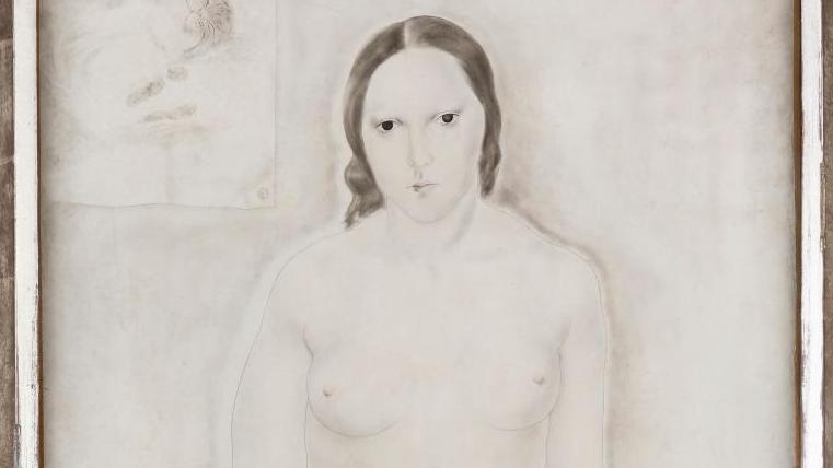 Léonard Tsuguharu Foujita (1886-1968), Nu dans l’atelier, 1925, huile sur toile,... Le modèle dans l’atelier de Foujita 