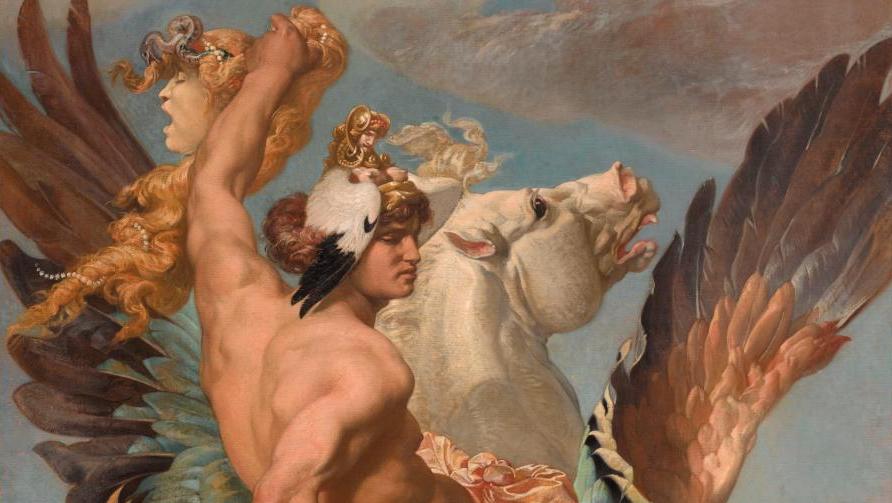 Joseph Blanc (1846-1904), Persée, 1869, huile sur toile, 302 x 174 cm (détail), Paris,... Éternelle Méduse au musée des beaux-arts de Caen