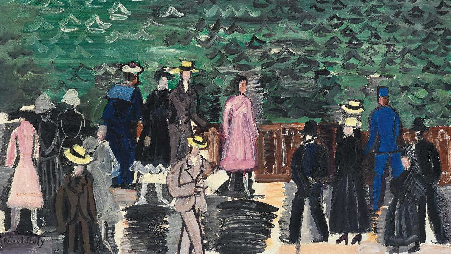 Raoul Dufy (1877-1953), Promenade sur la jetée de Sainte-Adresse, vers 1924, huile... La Normandie de Dufy 