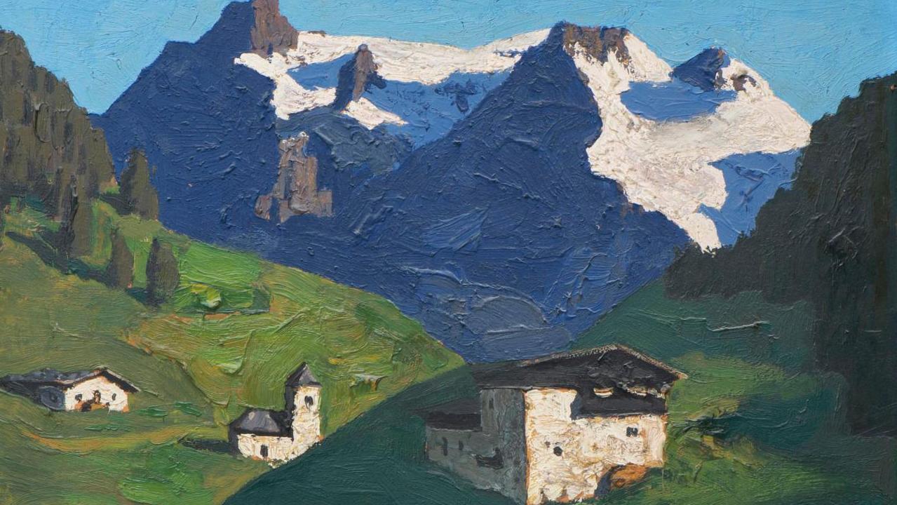 Alfons Walde (1891-1958), Printemps au Tyrol, 1932, huile sur carton, 64 x 49 cm.... L'Autriche d'Alfons Walde au sommet