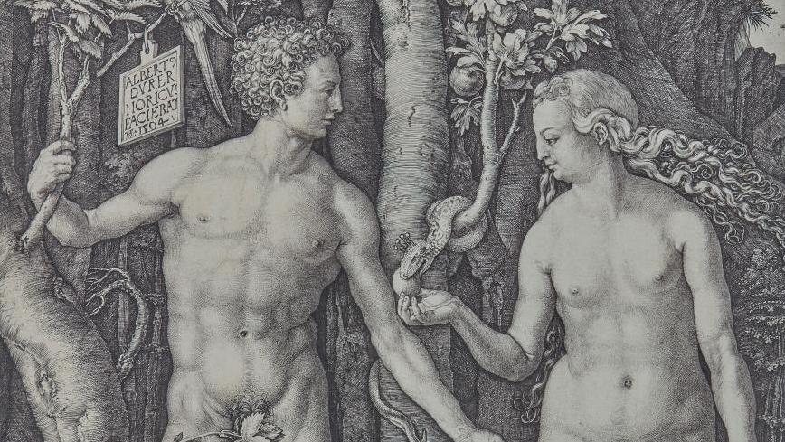 Albrecht Dürer (1471-1528), Adam et Ève (ou La Chute de l’homme), 1504, gravure sur... Adam et Ève : l’estampe manifeste d’Albrecht Dürer 