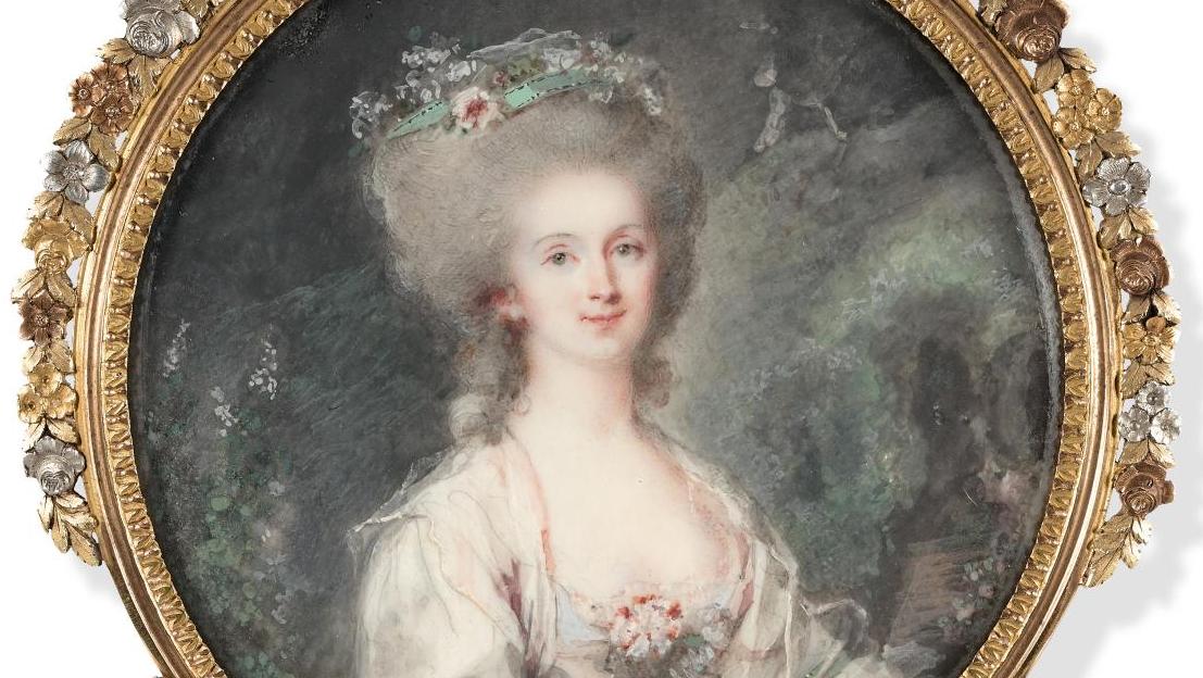 Pierre Adolphe Hall (1739-1793), Portrait de la comtesse Helflinger, née O’Dunne,... Pierre Adolphe Hall, miniaturiste