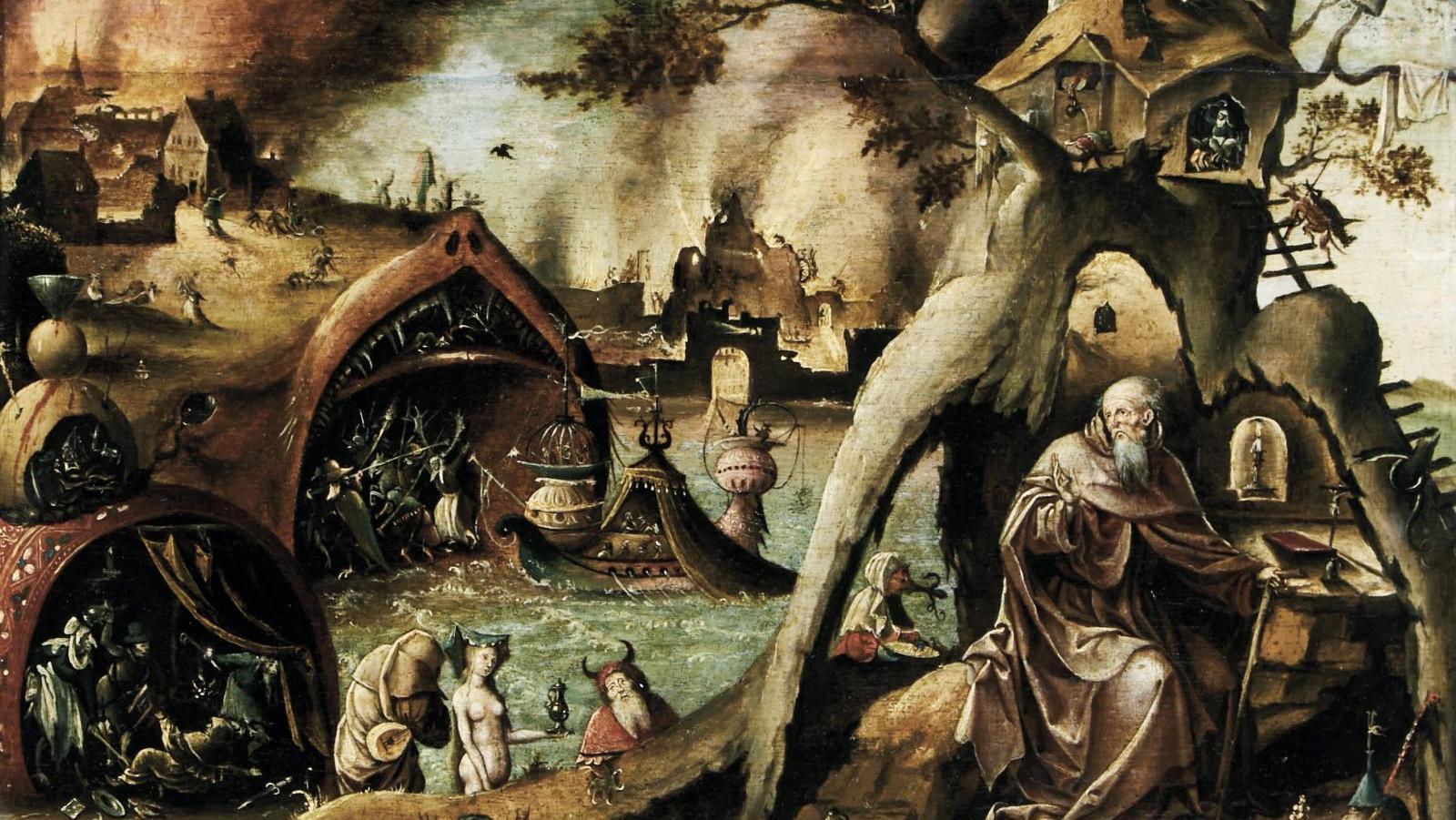 Attribué à Jan Mandyn (1500-1560), La Tentation de saint Antoine, panneau de chêne... Jan Mandyn, « Faiseur de diableries et de drôleries »