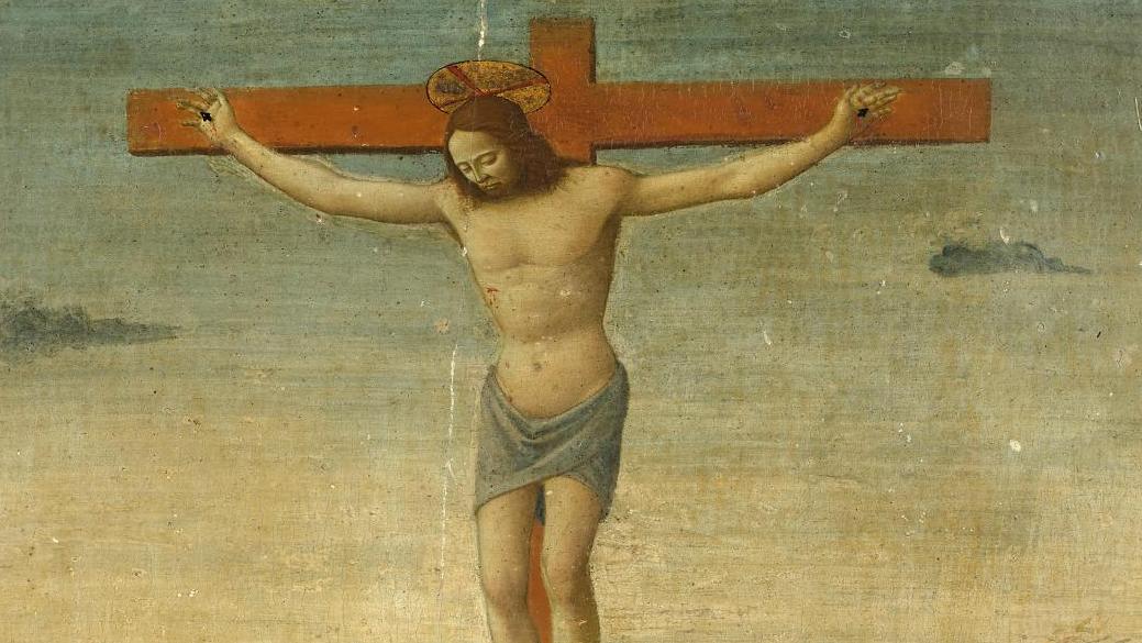 Bartolomeo di Giovanni (vers 1475-1501), Crucifixion entre saint Jean, Marie-Madeleine,... La Crucifixion d’un maître méconnu
