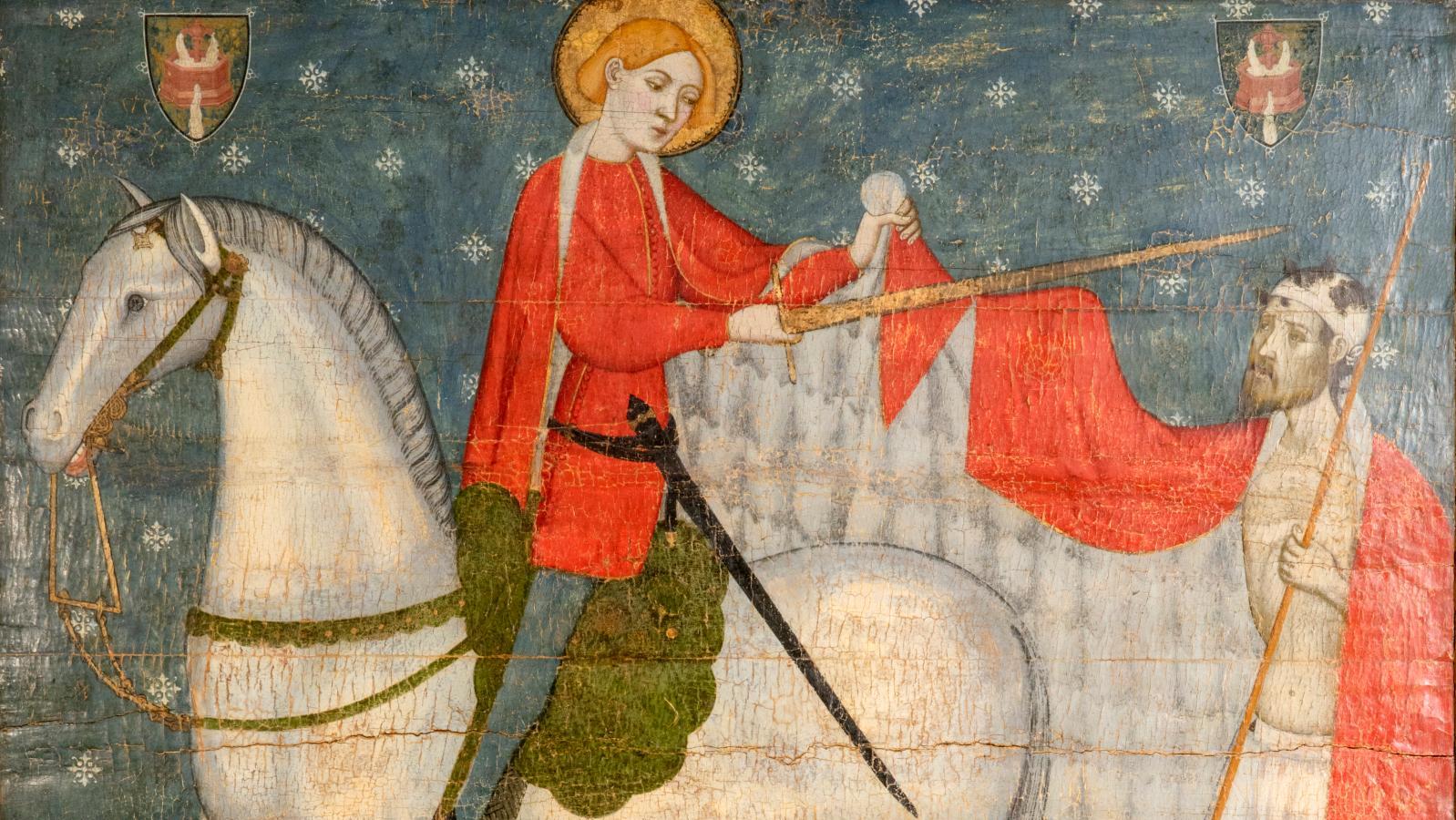 Attribué à Jaume Serra (documenté à Barcelone de 1358 à 1389/1395), Saint Martin... Les belles heures de la collection Horny : vertu et péché au menu