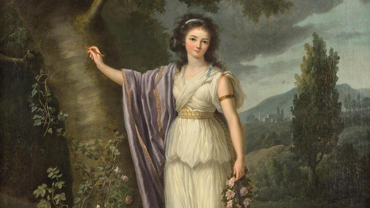Marie-Victoire Lemoine, (1754-1820) Portrait présumé de Pulchérie de Genlis, 1789,... Les sœurs Lemoine redécouvertes à Grasse