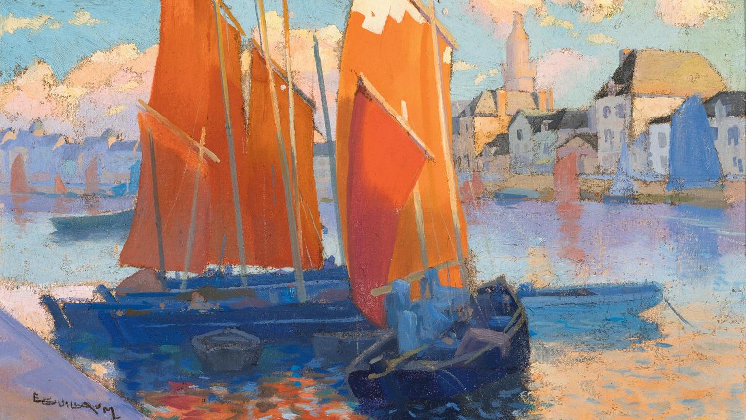 Émile Guillaume (1900-1975), Port du Croisic, huile sur toile, 17 x 26 cm, collection... Peinture bretonne au Faoüet