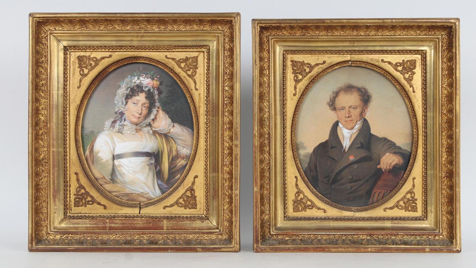 Jean-Urbain Guérin (1761-1836), Portraits de Jacques Eberhard Bapst et de Marie Nicole...  Guérin, le portraitiste des grands