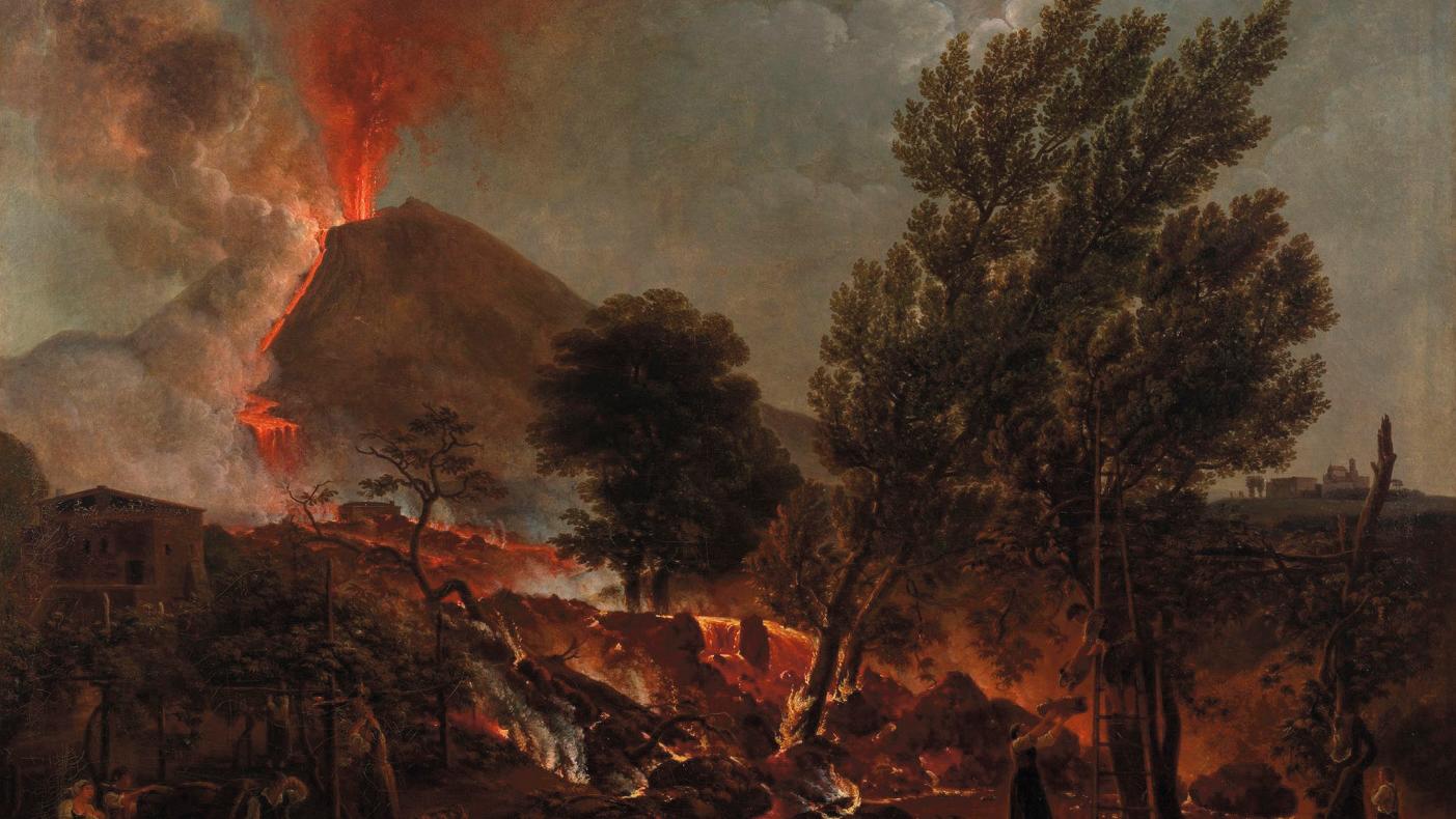 Simon Denis (1755-1813), Éruption du Vésuve, huile sur toile, 1805, 155 x 190 cm.... La colère du Vésuve par Simon Denis