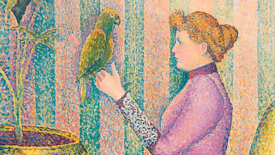 Antoine de La Rochefoucauld (1862-1959), L’Oiseau vert, huile sur toile, 121 x 70,5 cm.Adjugé :... L’oiseau de La Rochefoucauld chantait clair
