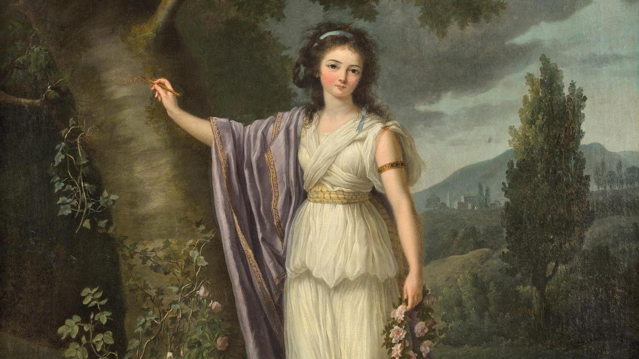 Marie-Victoire Lemoine, (1754-1820), assumed to be a portrait of Pulchérie de Genlis,... The Lemoine Sisters Rediscovered in Grasse