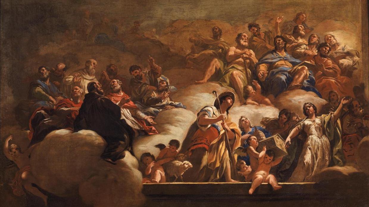 Luca Giordano, Esquisse pour la dédicace de la chapelle Corsini, 1682, huile sur... La Florence baroque de Luca Giordano au palazzo Medici-Riccardi