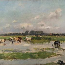 Paysage aux vaches d'Eugène Boudin - Panorama (avant-vente)