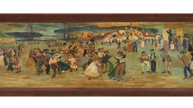 Alex Lizal (1878-1915), Fête de village dans les Landes, ou assemblade, 1908, huile... La Belle Époque sous le pinceau d'Alex Lizal 