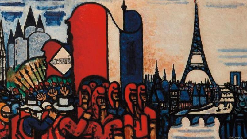 Marcel Gromaire (1892-1971), Histoire de France, 1937, huile sur toile, 40 x 119 cm.Adjugé :... Une fresque de Gromaire pour la France