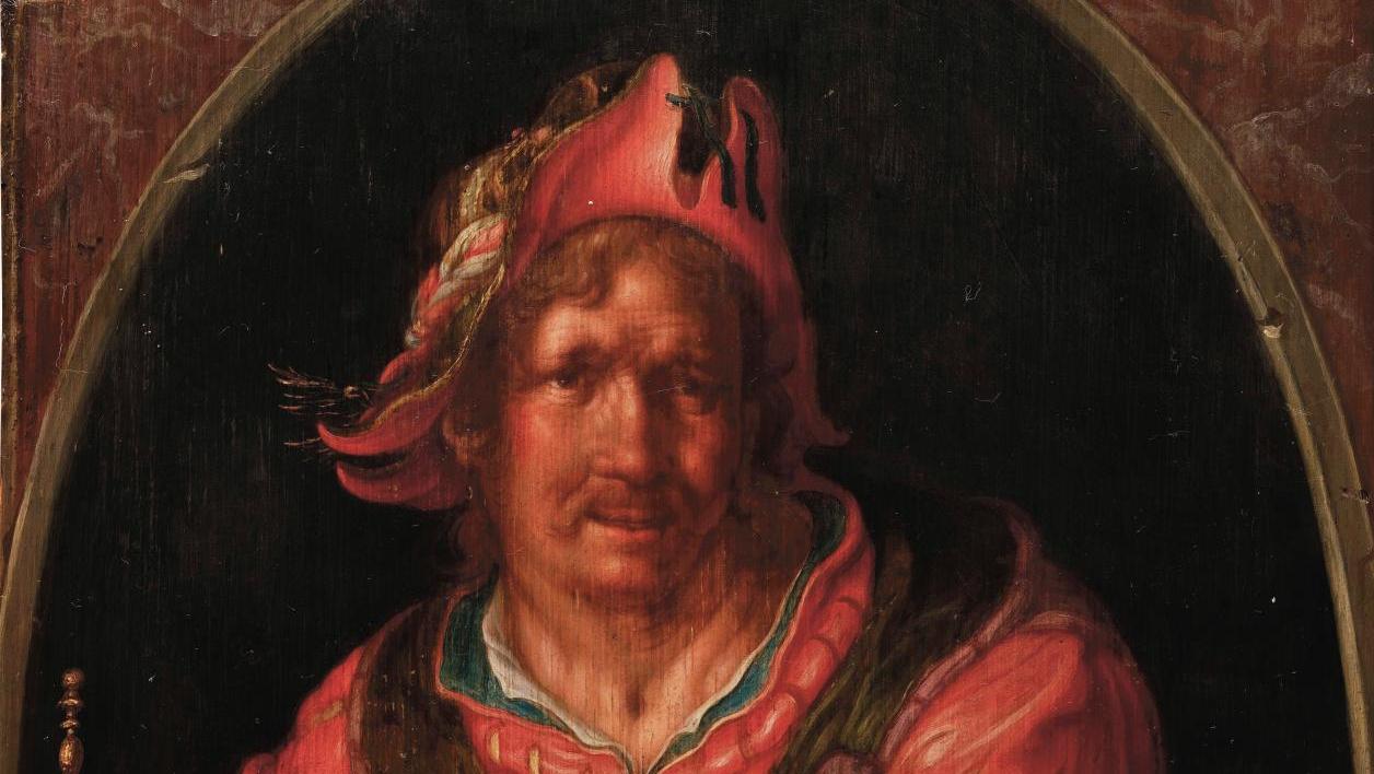 Joachim Wtewael (1566-1638), Le Philosophe Démocrite, panneau de chêne, 31,4 x 24,5 cm.Adjugé :... Une belle redécouverte pour Joachim Wtewael