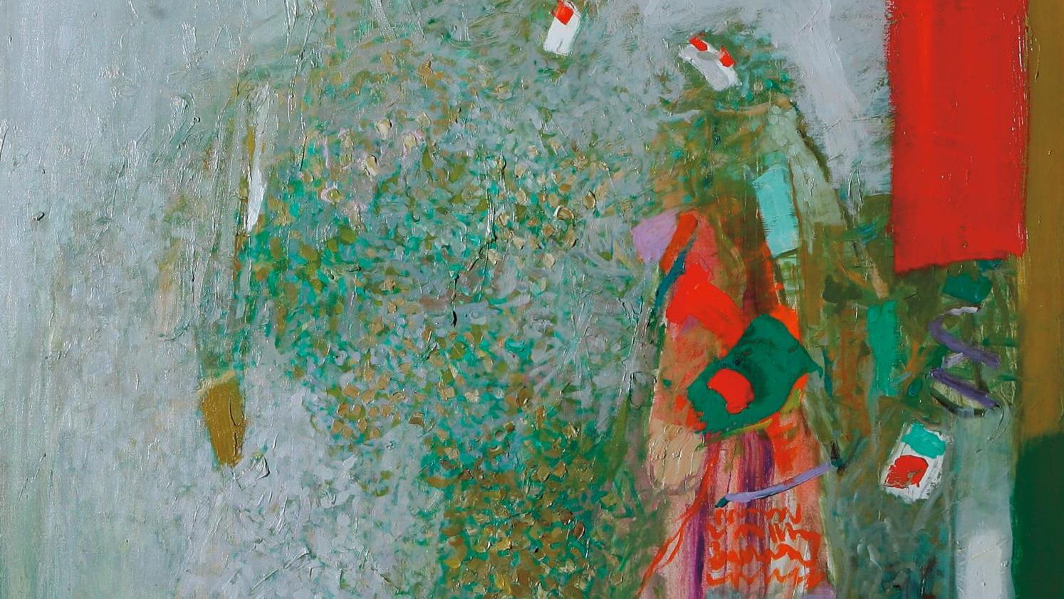 Shafic Abboud (1926-2004), L’Ébloui, 1997, huile sur toile, 128 x 122 cm. Adjugé :... Shafic Abboud et Georges Hanna Sabbagh