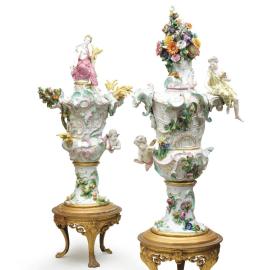 Rococo anglais sur porcelaine de Meissen
