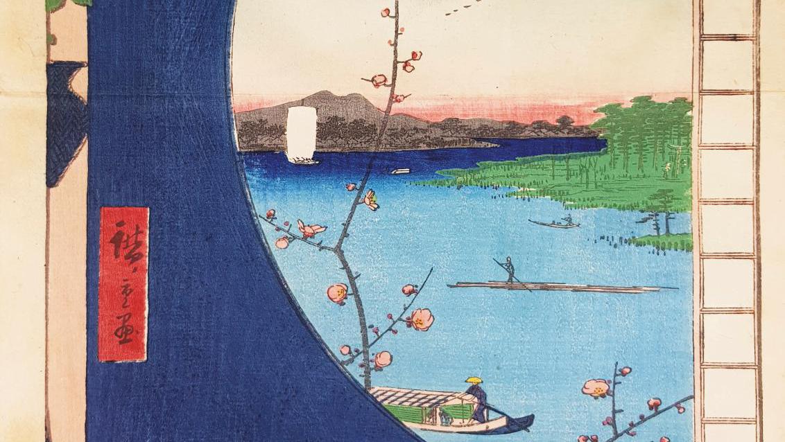 Utagawa Hiroshige (1797-1858), two albums from the series "Meisho Edo hyakkei” (“The... The Floating World of Utagawa Hiroshige