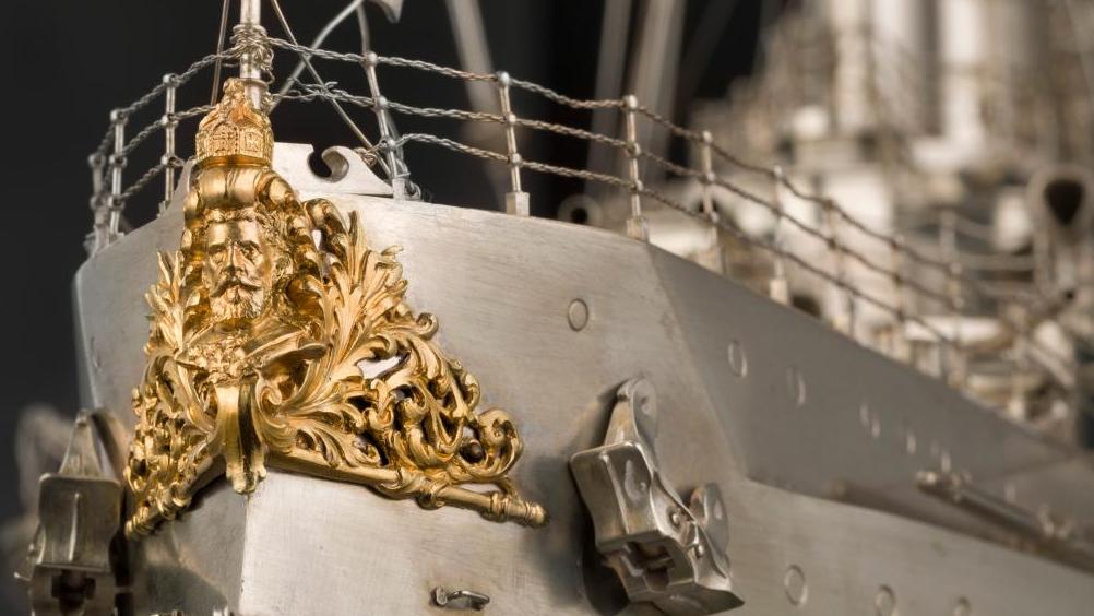 Modèle du cuirassé SMS Kaiser Friedrich III, offert au commandant de la première... Un cuirassé historique