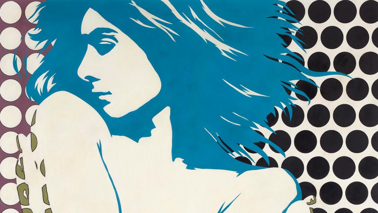 Werner Berges (1941-2017), Vanessa, 1969, peinture vinylique sur toile, 180,3 x 150... Le Mémorial de Caen affiche la figuration narrative