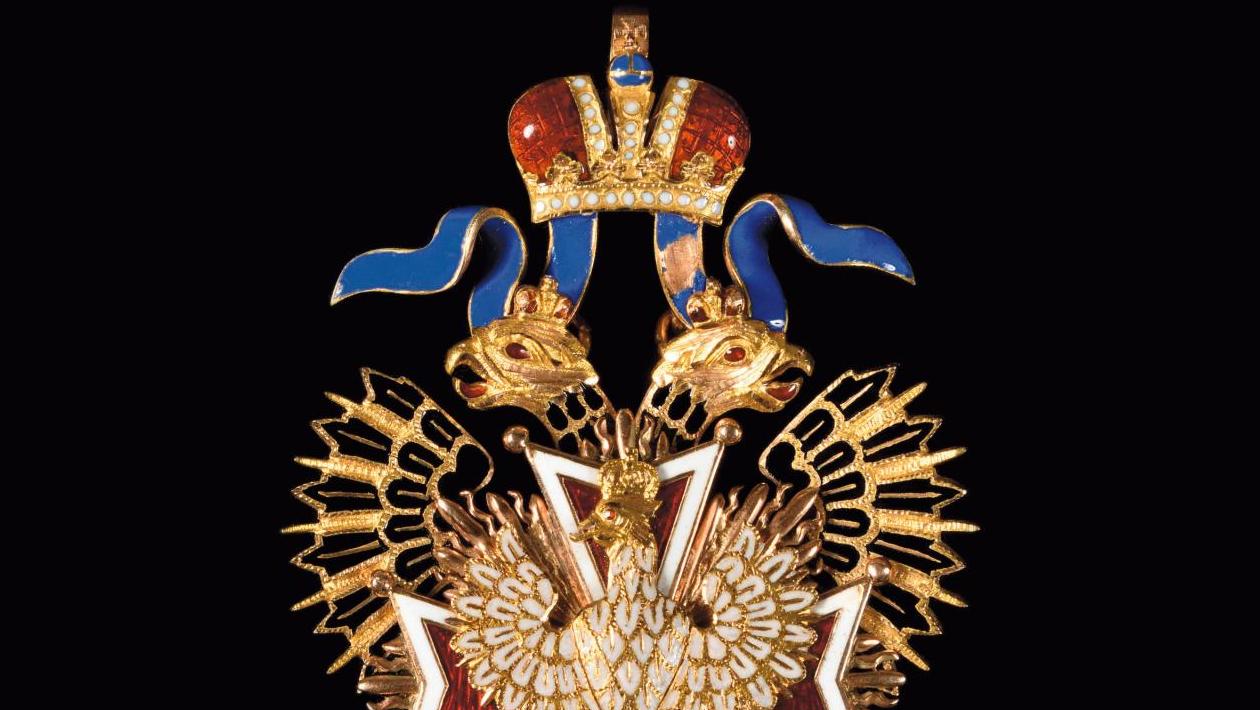 Saint-Pétersbourg, 1896-1908. Ordre impérial et royal de l’Aigle blanc, insigne du... Ordre impérial et royal de l’Aigle blanc