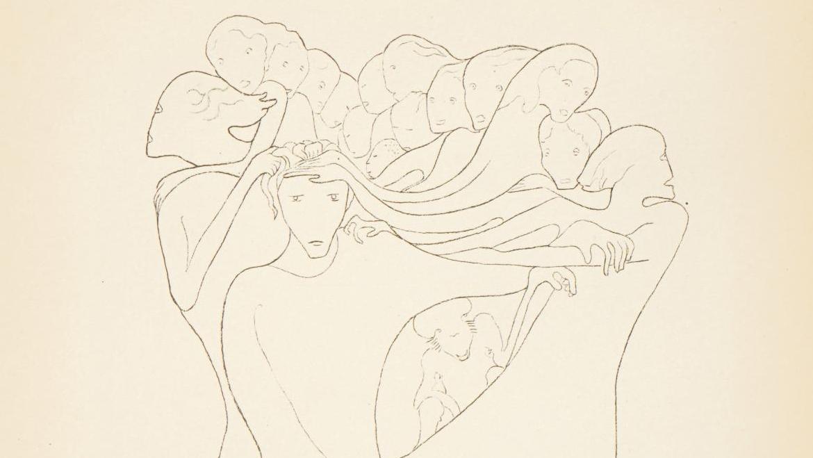 Romaine Brooks (1874-1970), 4 exemplaires de l’ouvrage broché Romaine 70 dessins,... Visages multiples de Romaine Brooks