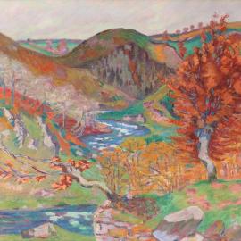 A Modern Tempera Painting by Impressionist Armand Guillaumin 