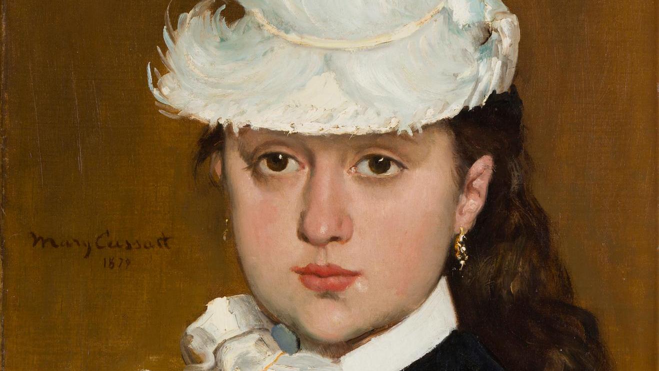 Mary Cassatt (1844-1926), Portrait de jeune femme au chapeau blanc, 1879, huile sur... Mary Cassatt, un condensé d’impressionnisme