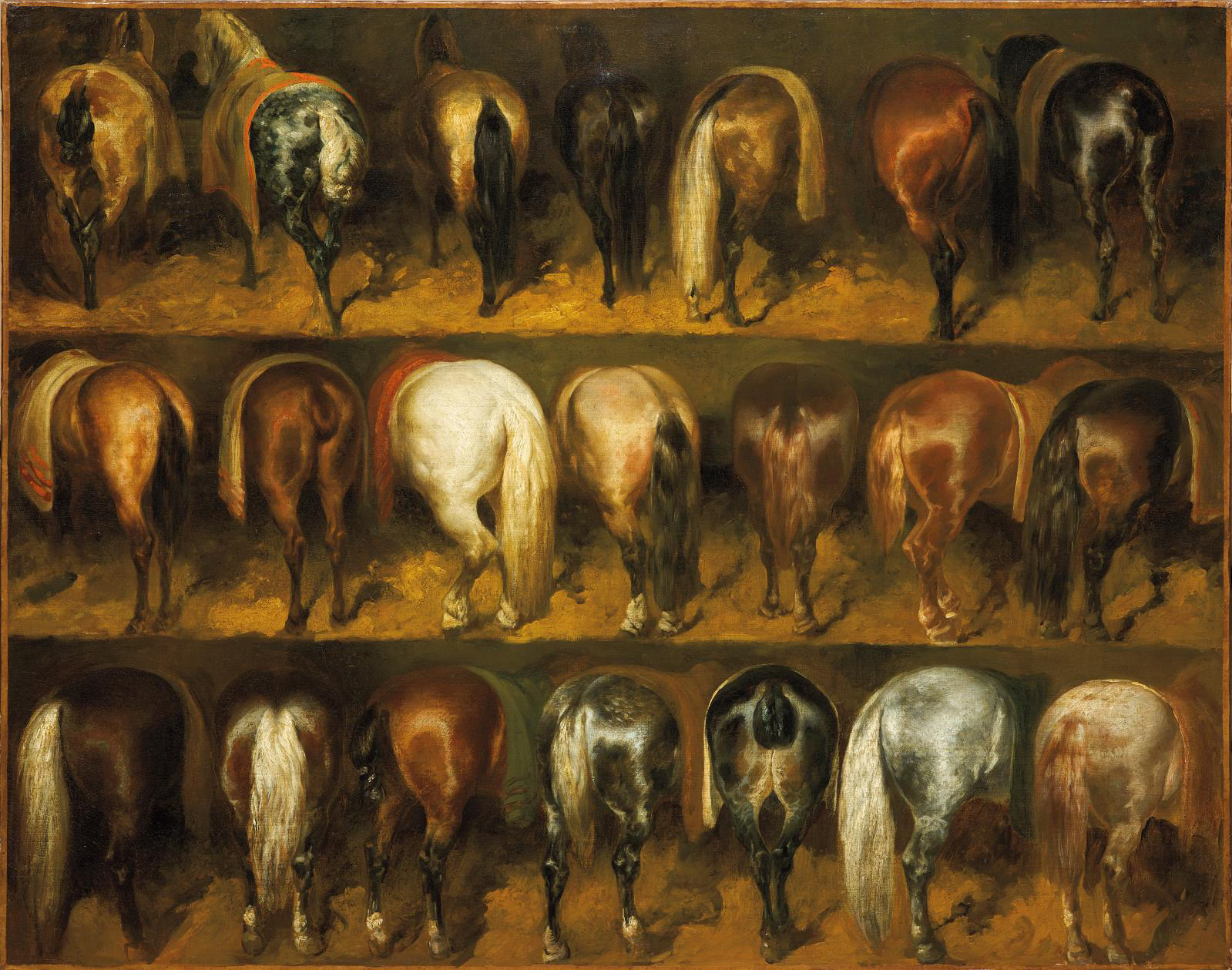 Twenty-One Horse Hindquarters, At Least Four by Théodore Géricault
